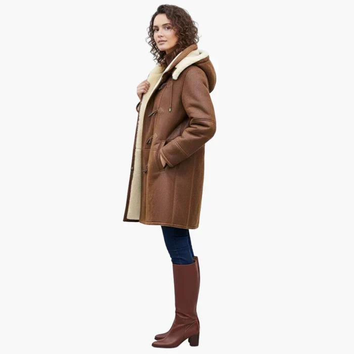 Mantelcoat Damen | Kapuze & Weich Gefüttert 4
