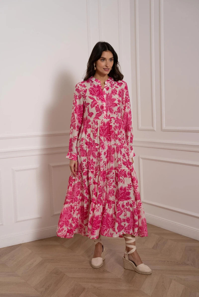 Maxikleid aus Seiden-Mix 1
