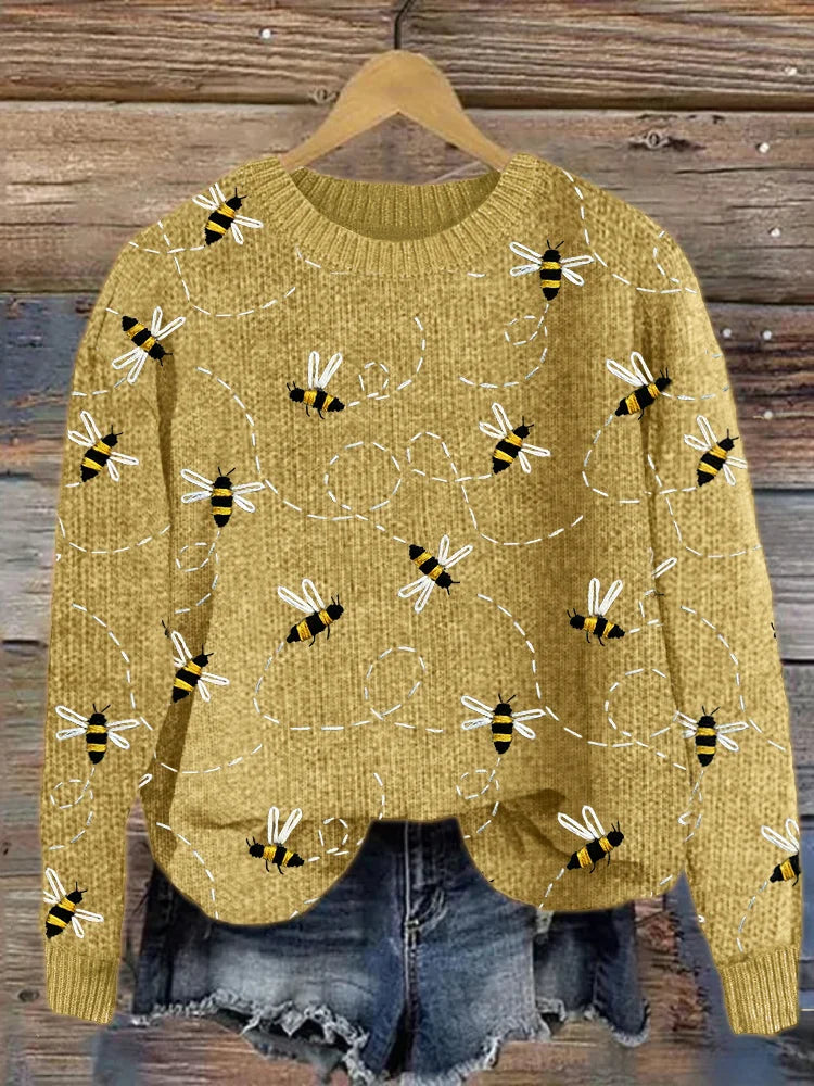 Meadow - Bezaubernder Strickpullover mit Bienenstickerei