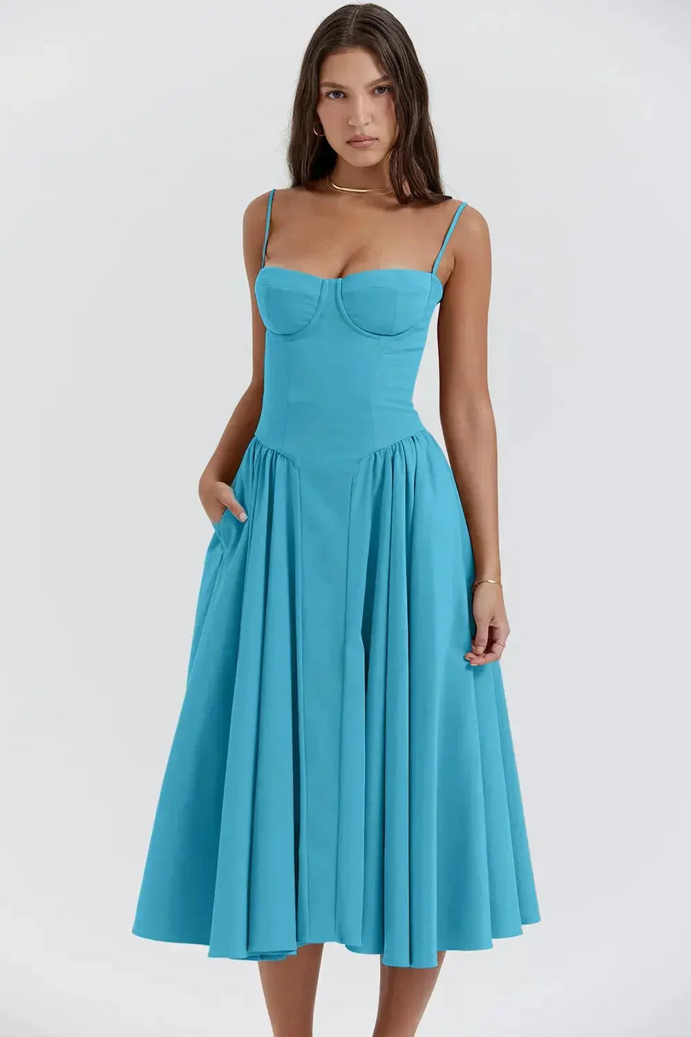 Melis™ Korsett-Midikleid ohne Ärmel 10