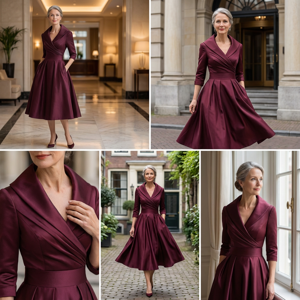 Elegantes Damen-Midikleid mit dezentem Schimmer 2