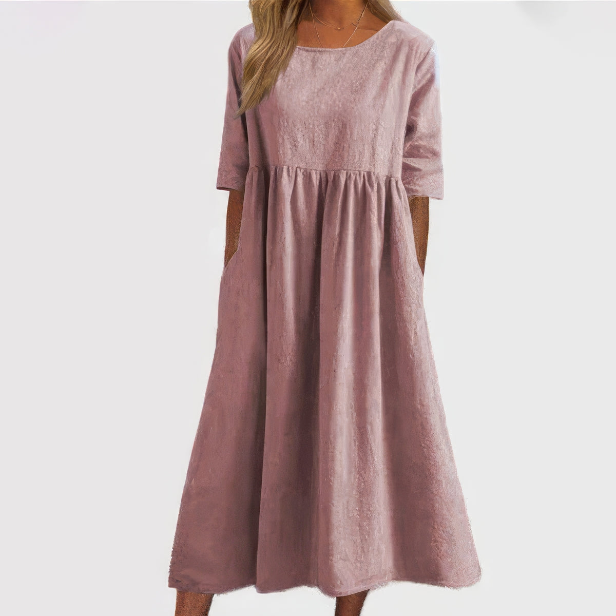 Maikee™ - Baumwollkleid mit Rundhalsausschnitt und Taschen 7