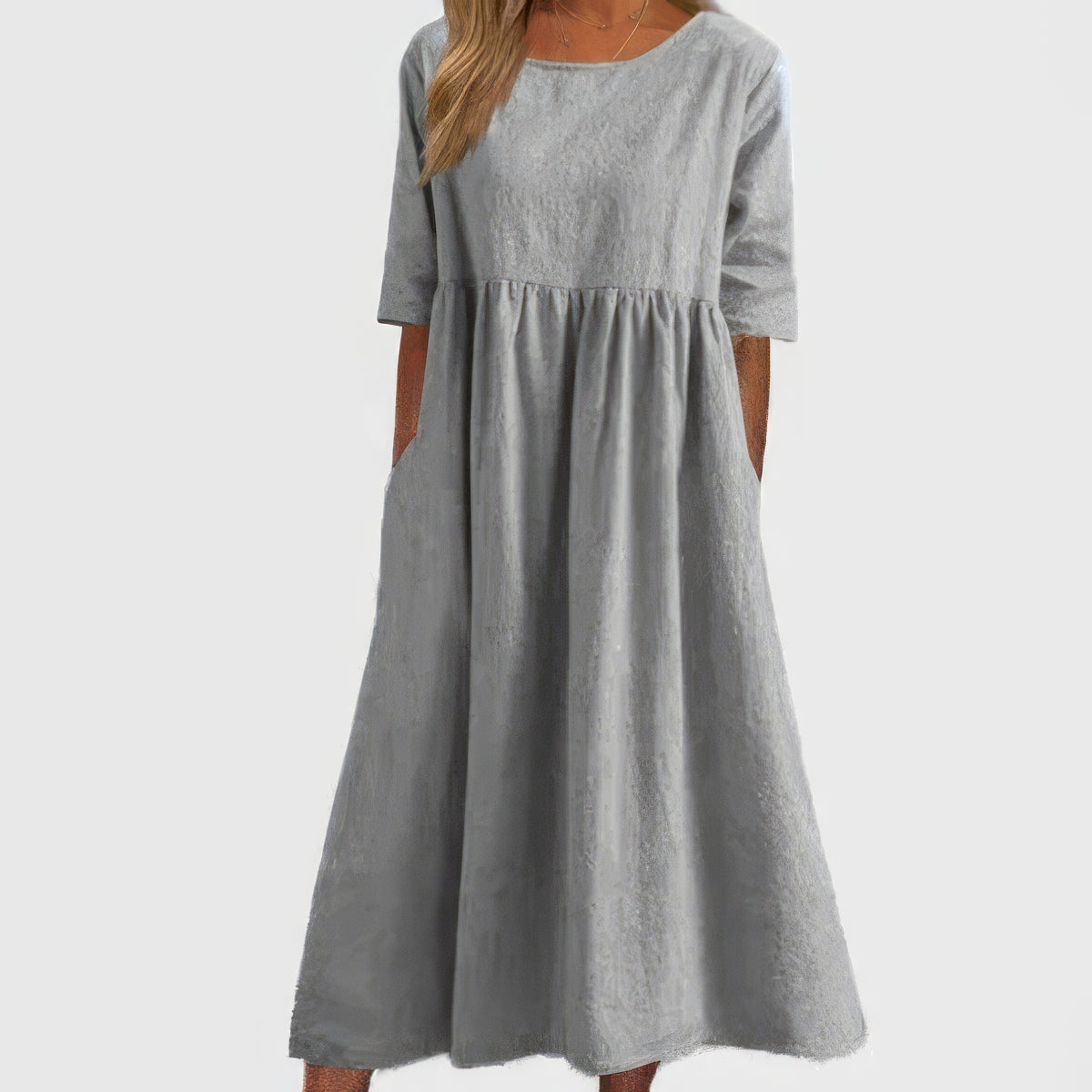 Maikee™ - Baumwollkleid mit Rundhalsausschnitt und Taschen 8