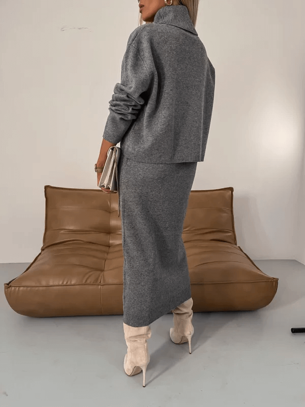 Midikleid Set mit Rollkragenpullover