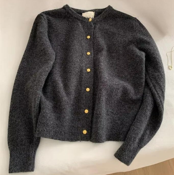 Miley - Damen Knopf Daunen Strickjacke