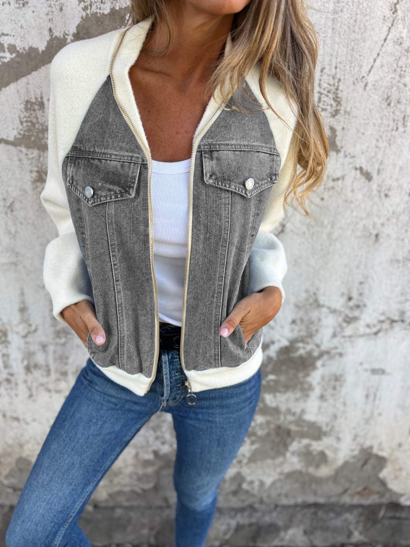 Moderne Jacke mit Denim Normaler Preis