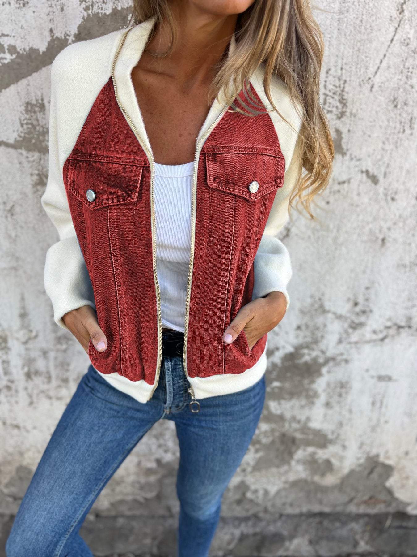 Moderne Jacke mit Denim Normaler Preis