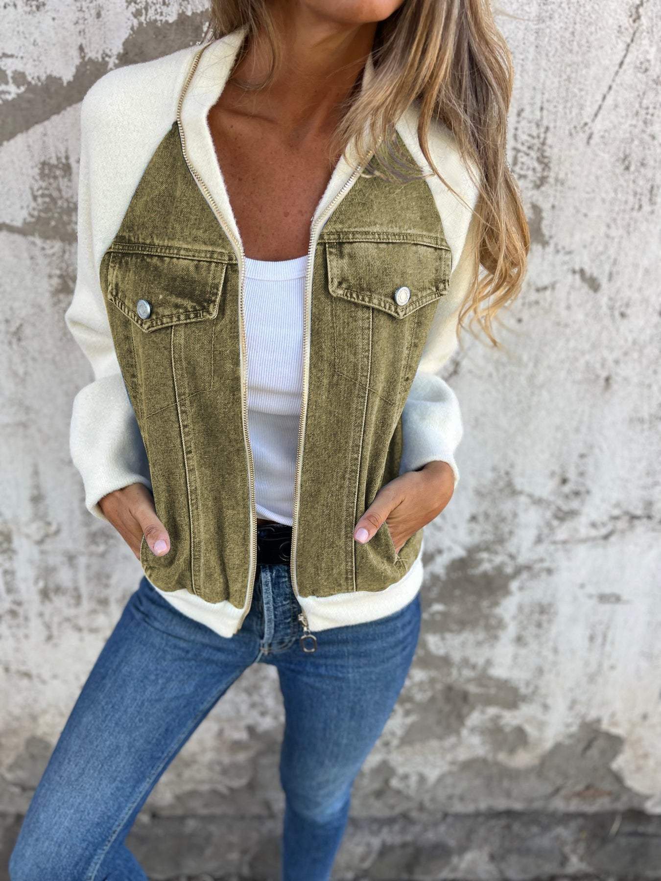 Moderne Jacke mit Denim Normaler Preis