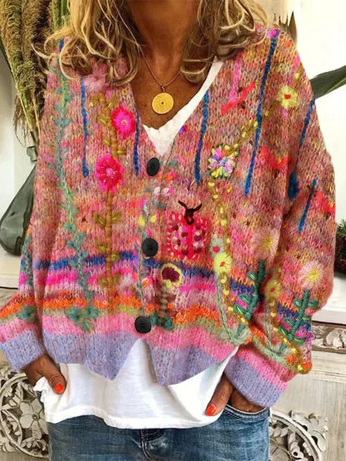 Moderne Retro-Strickjacke