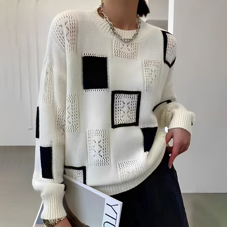 Modisch bedruckter Pullover