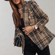 Fashionable checkered jacket for women
