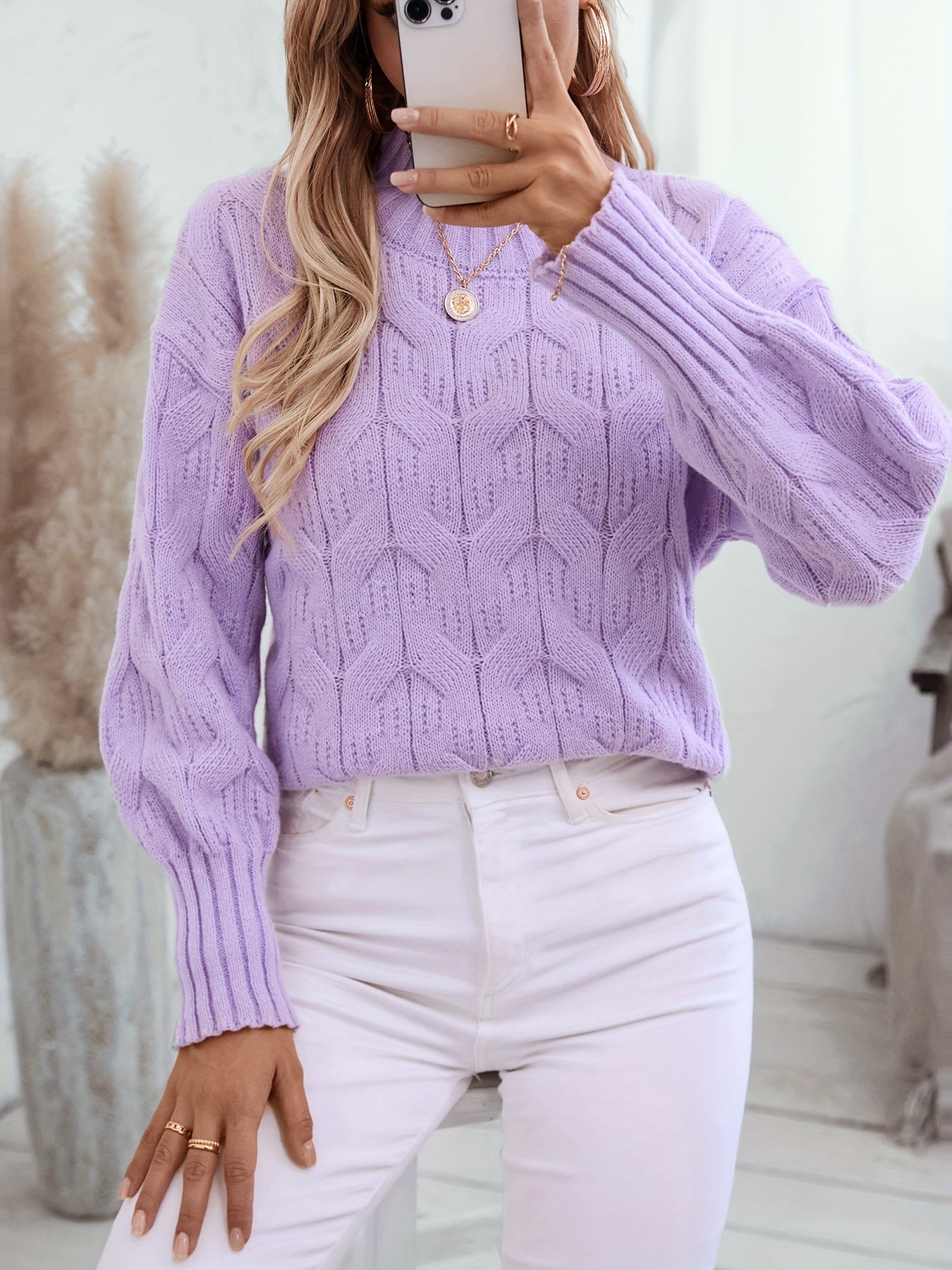 Naya - Strickpullover in zartem Flieder