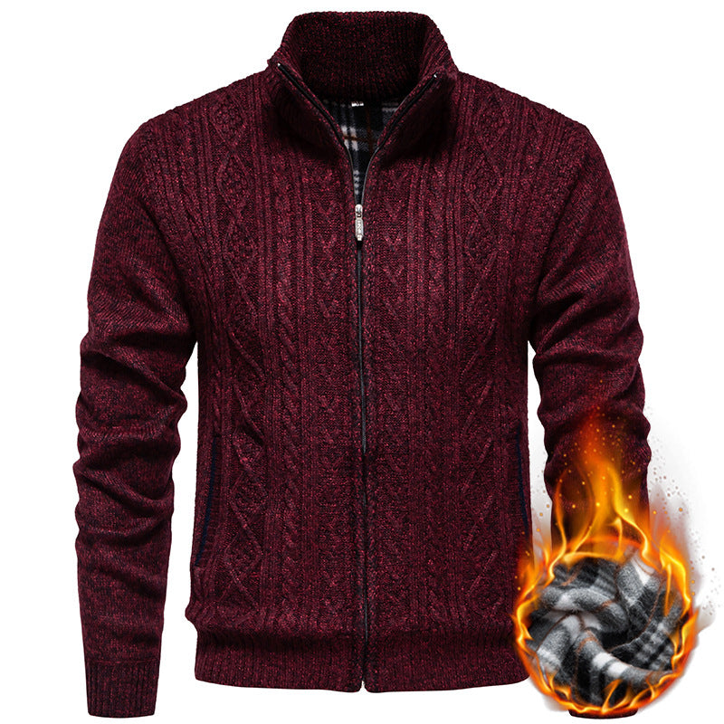 Strickjacke Herren | Zopfmuster & Stehkragen 3