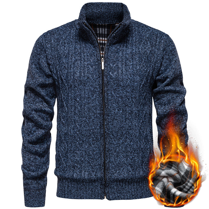 Strickjacke Herren | Zopfmuster & Stehkragen 2