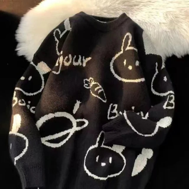 Odessa - Zopfmusterpullover mit pastellfarbenem Wolkenmotiv