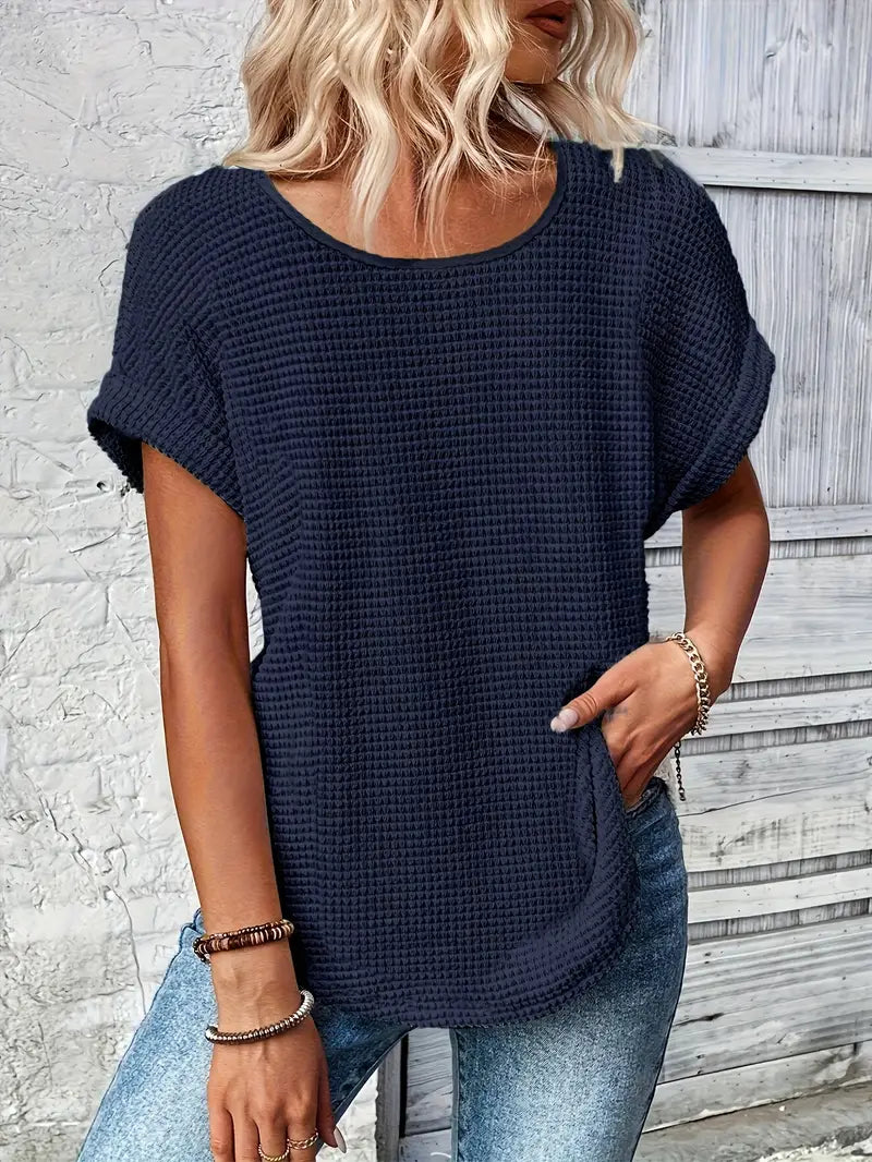 Oliv™ - Bequemes Rundhals-T-Shirt 4