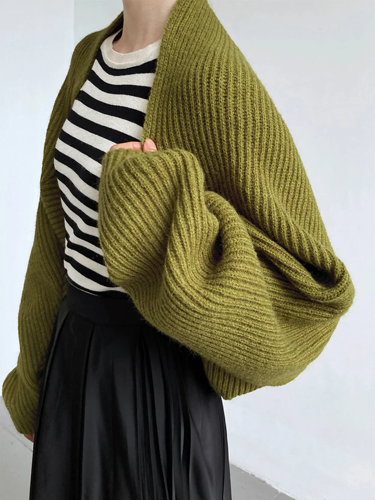 Olivia - Schicker und Bequemer Offener Shrug-Pullover