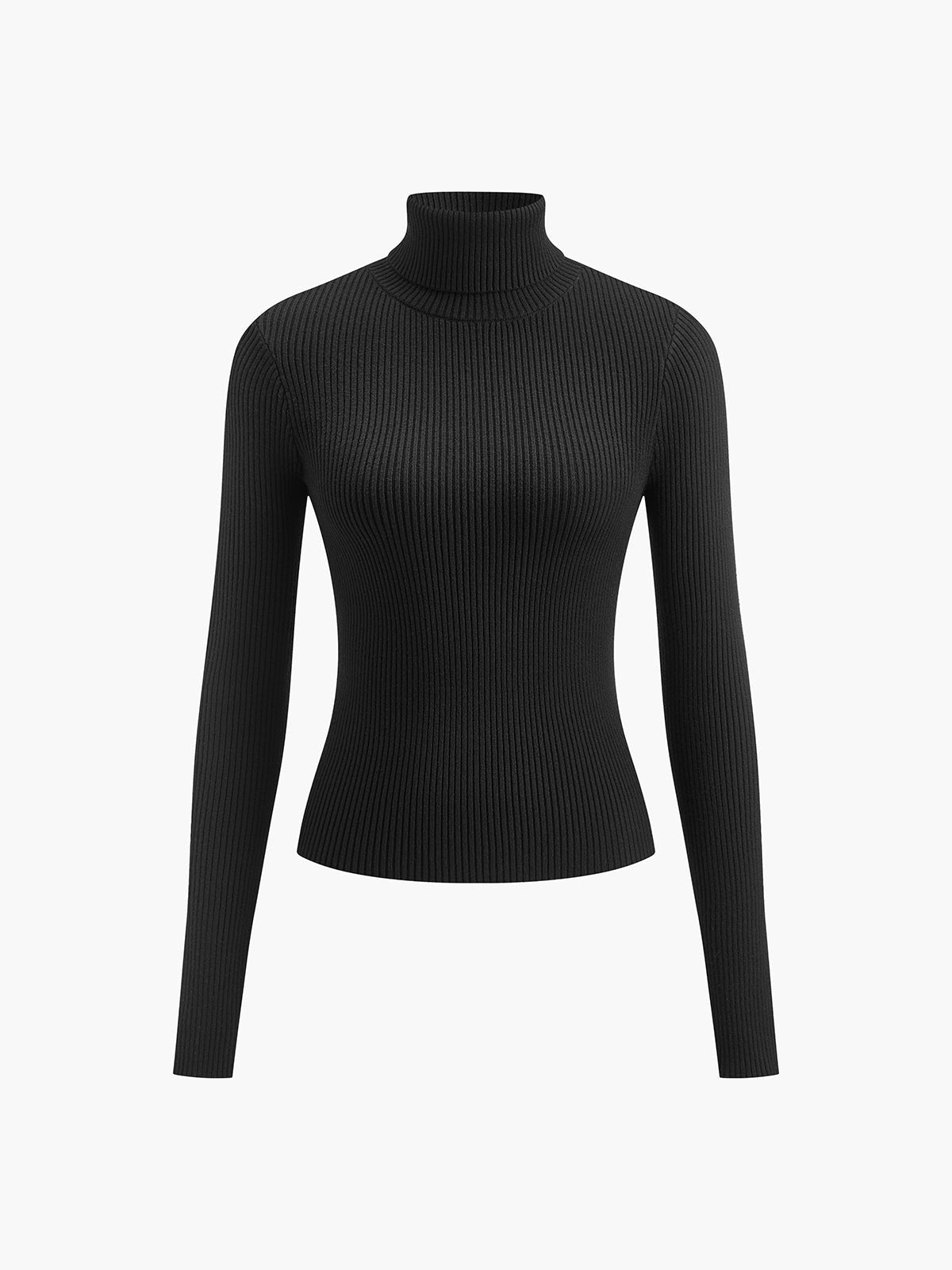 Olivia | Eleganter und schlichter Rippstrick-Rollkragenpullover 7
