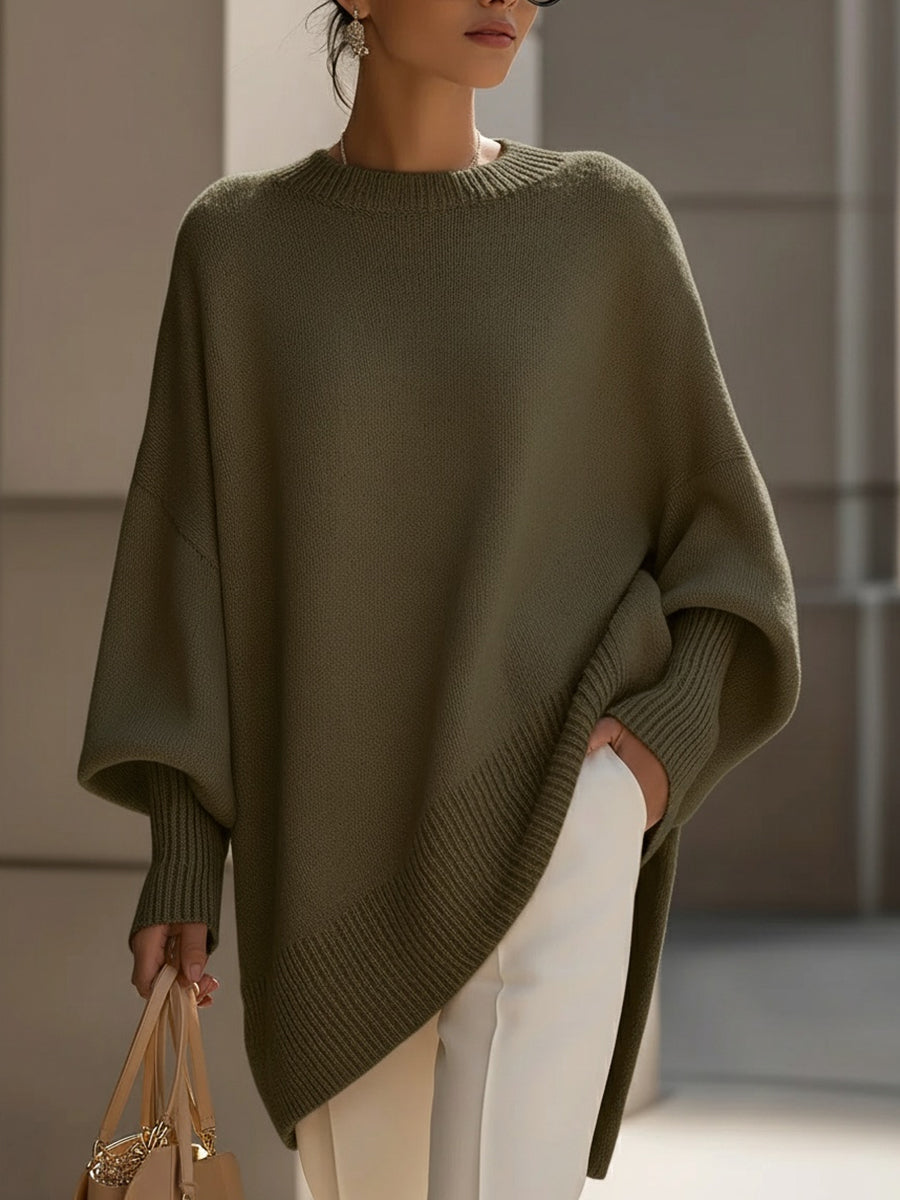 Oversized Pullover Damen | Asymmetrisch & Rundhals