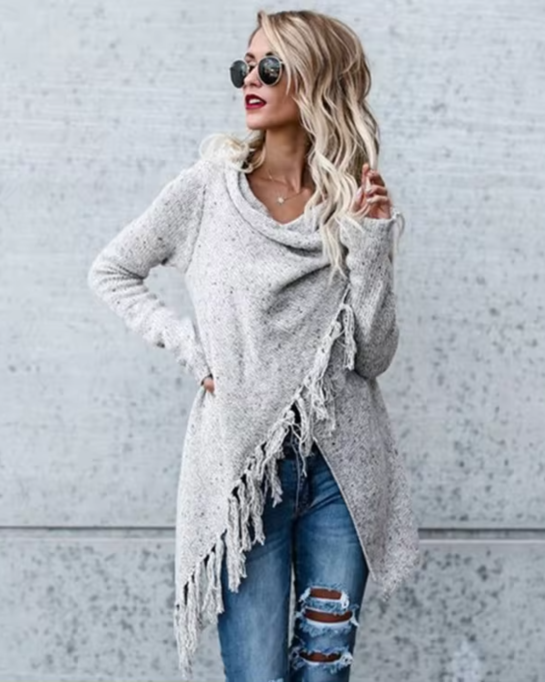 PONCHO-STIL PULLOVER
