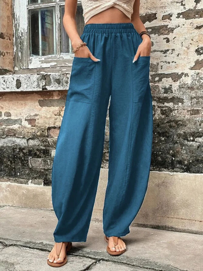 Palazzohose Damen | Weitbein & Elastischer Bund 12