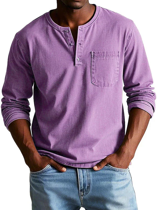 Philipp | Herren Lässiges Langarm-Henleyshirt 7