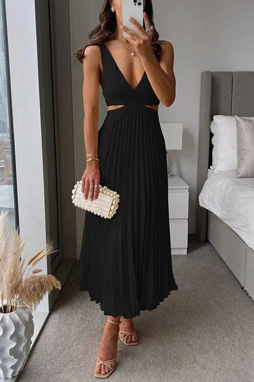 Plisseekleid Damen | Figurbetonte Taille & Schwingender Fall