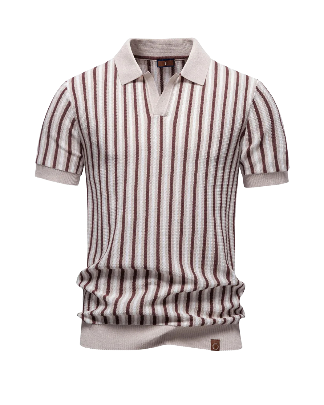 Polo Shirt Herren | Strick-Poloshirt mit Streifenmuster & Kragen