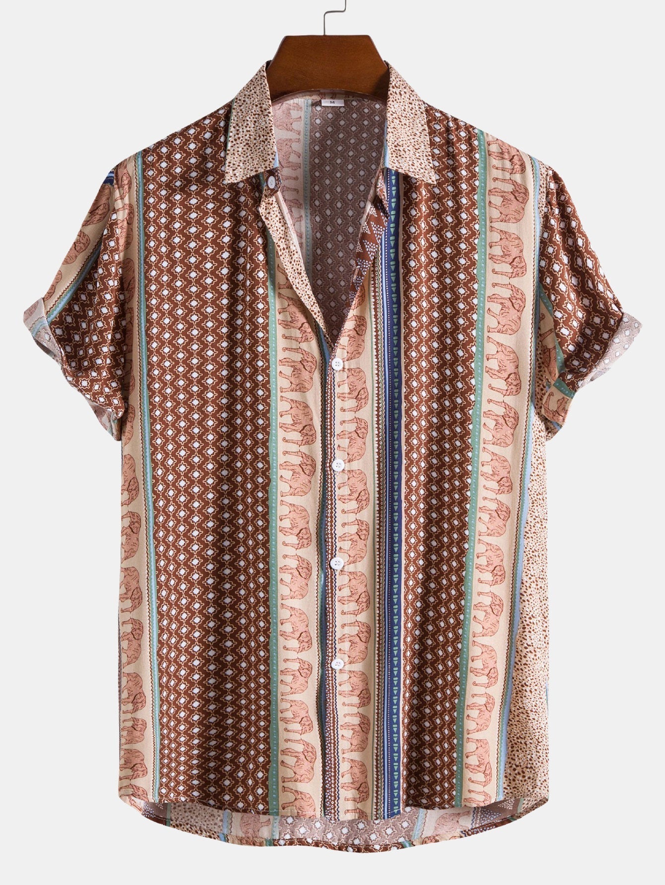 Poloshirt Herren | Boho Ethno-Print & Kurzarm