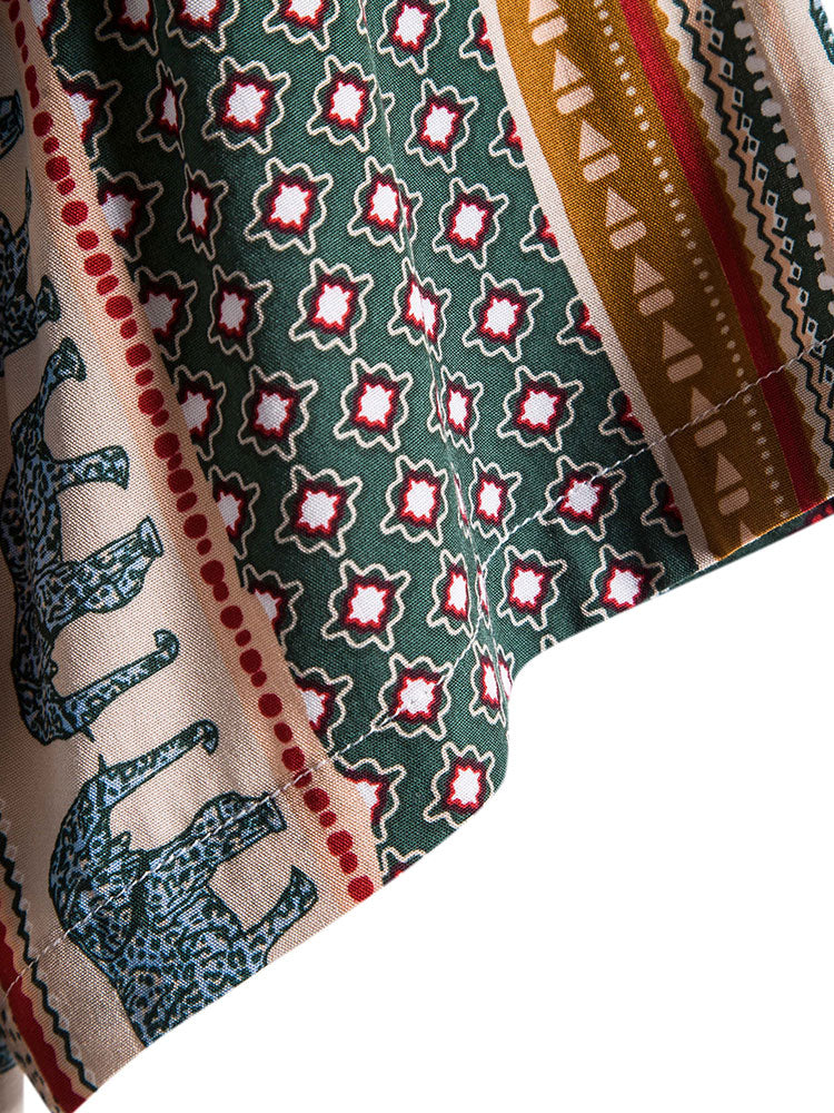 Poloshirt Herren | Boho Ethno-Print & Kurzarm