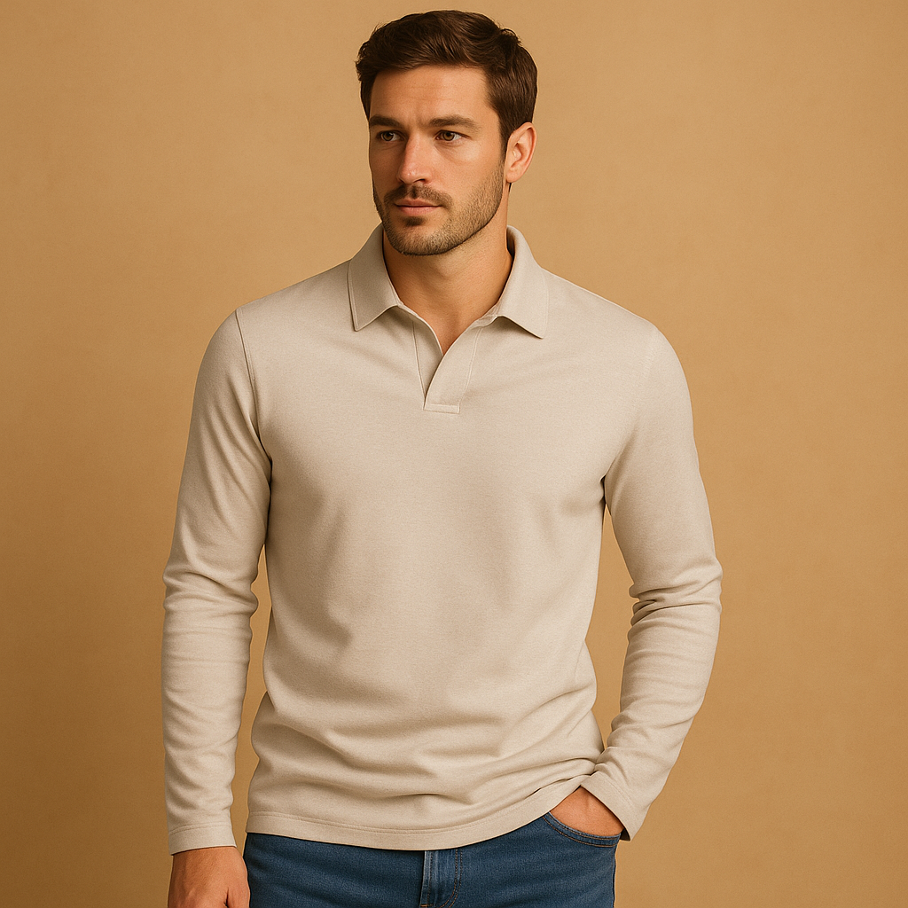 Poloshirt Herren | Langarm-Komfort & gepflegter Kragen