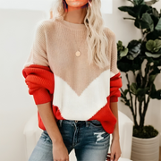 Poppy - Blød varm pullover med striber til damer