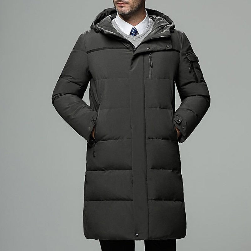 Pufferjacke Herren Lang | Wind- & Regenschutz mit Kapuze