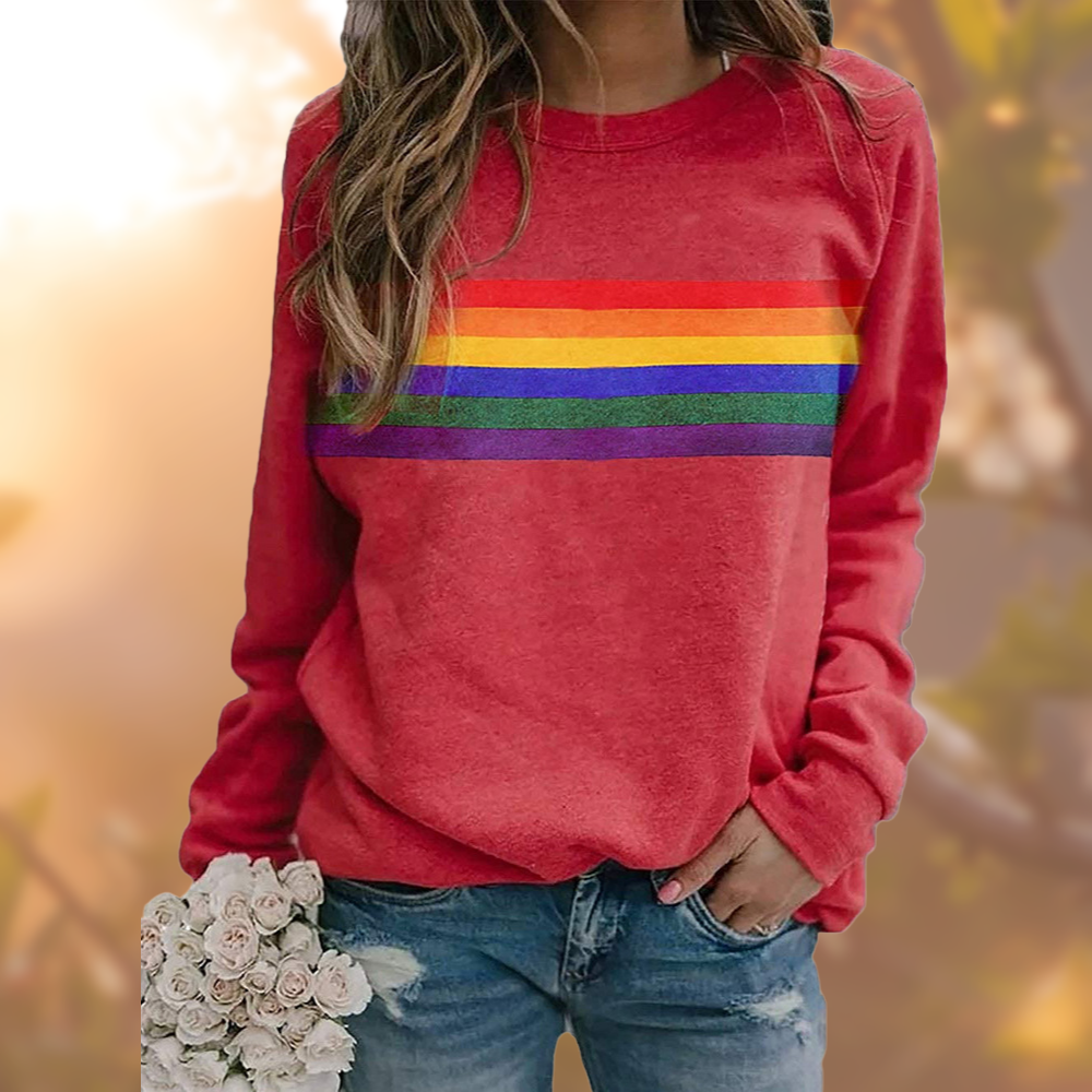 Heidi-Mode - Weicher Pullover mit Regenbogenmuster 0