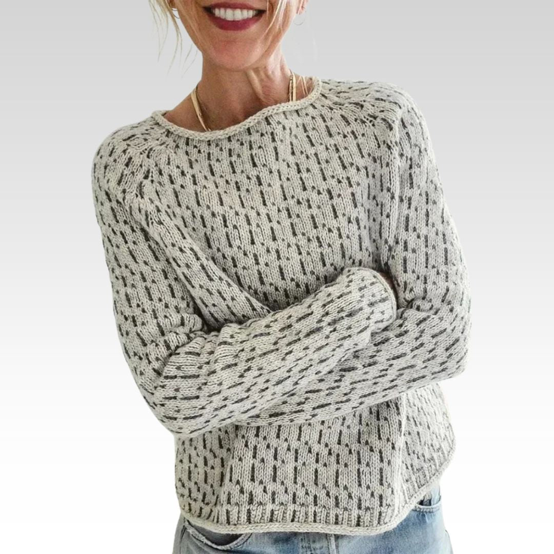 Victoria | Eleganter Grauer Pullover mit U-Boot-Ausschnitt 0