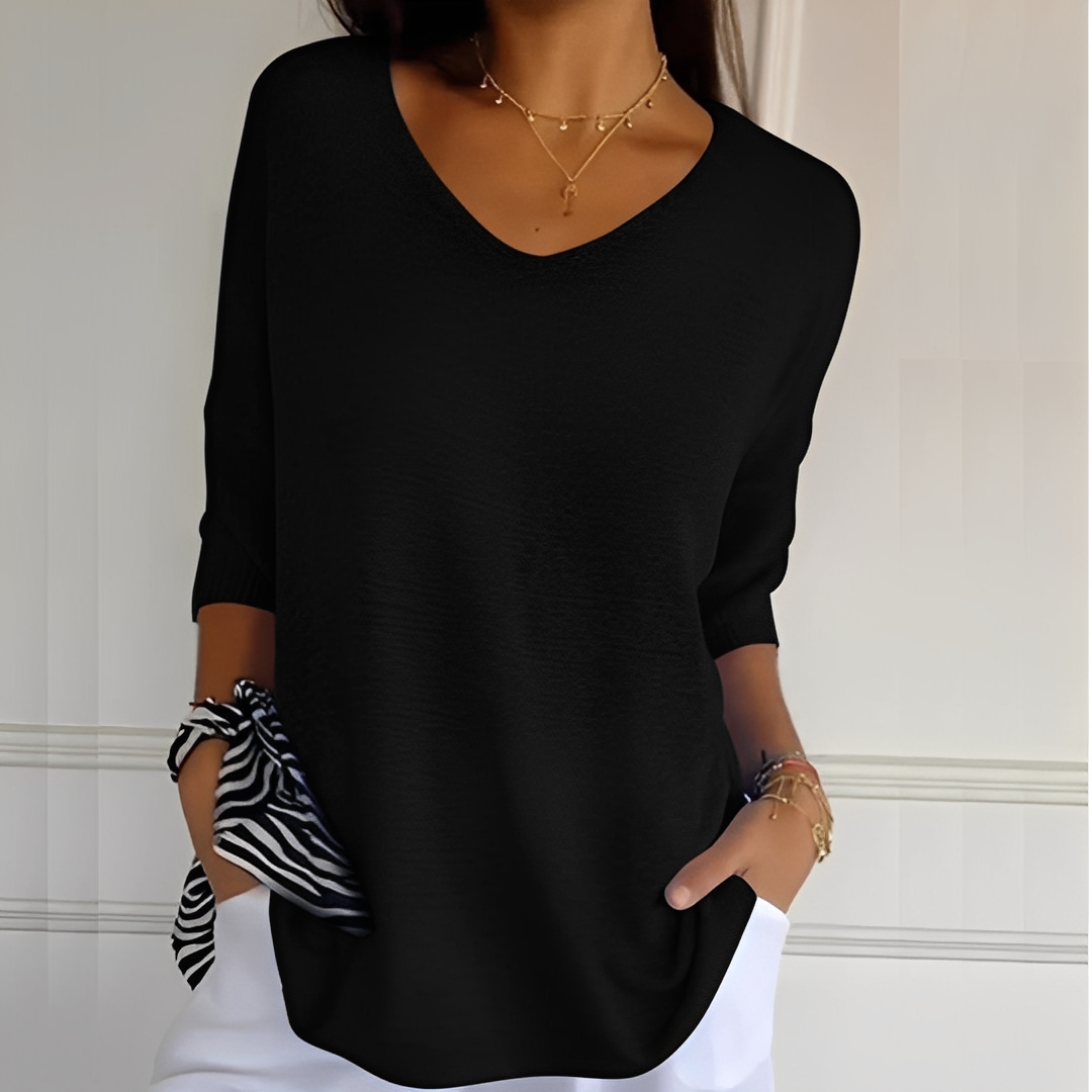 Pullover Damen | Langer Schnitt & V-Ausschnitt