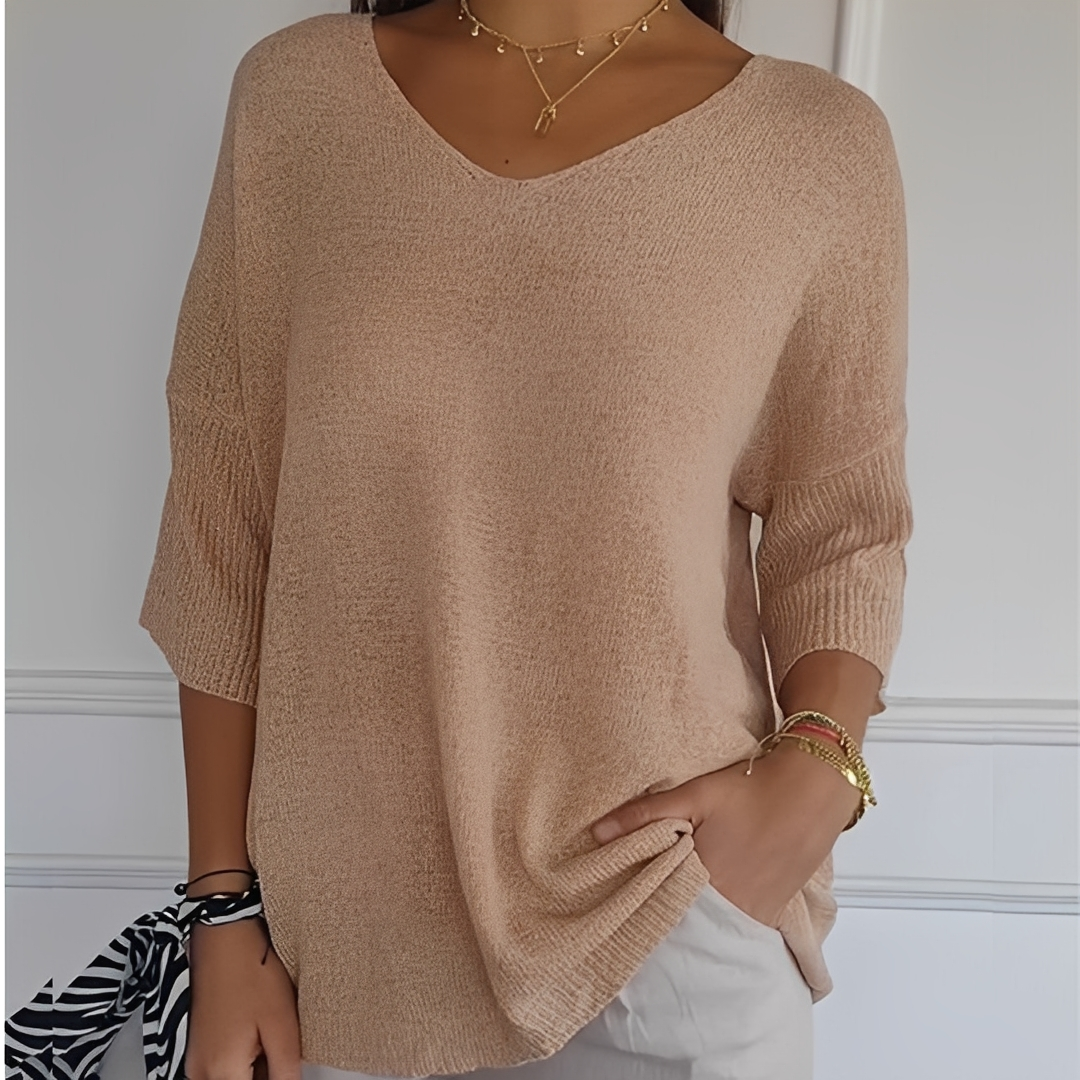 Pullover Damen | Langer Schnitt & V-Ausschnitt