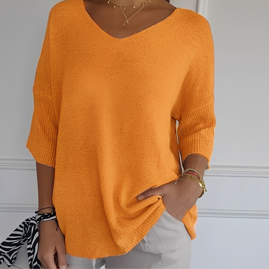 Pullover Damen | Langer Schnitt & V-Ausschnitt