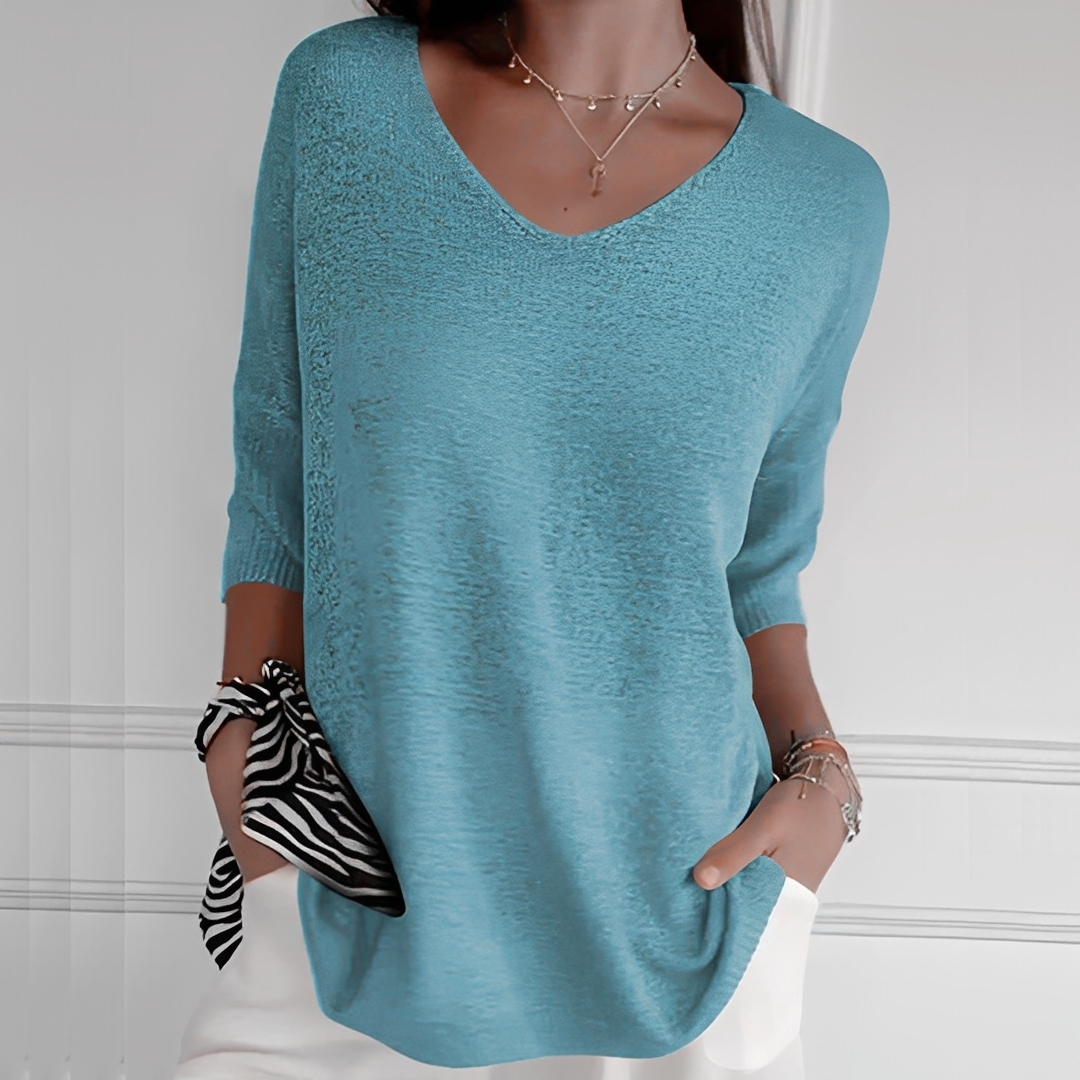 Pullover Damen | Langer Schnitt & V-Ausschnitt