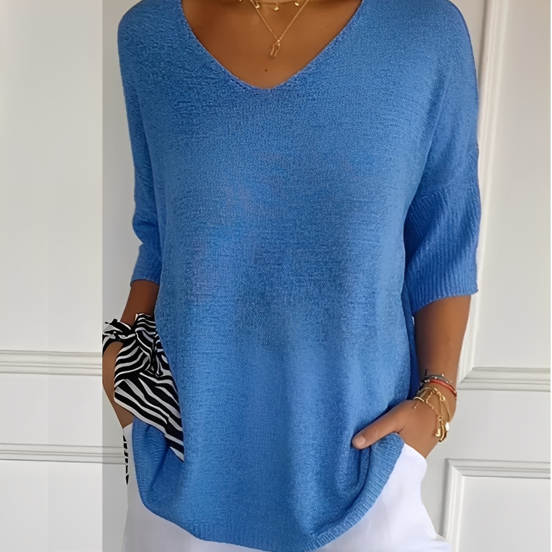 Pullover Damen | Langer Schnitt & V-Ausschnitt