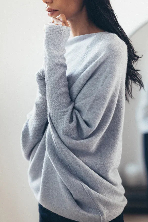 Asymmetrisch drapierter Pullover 0