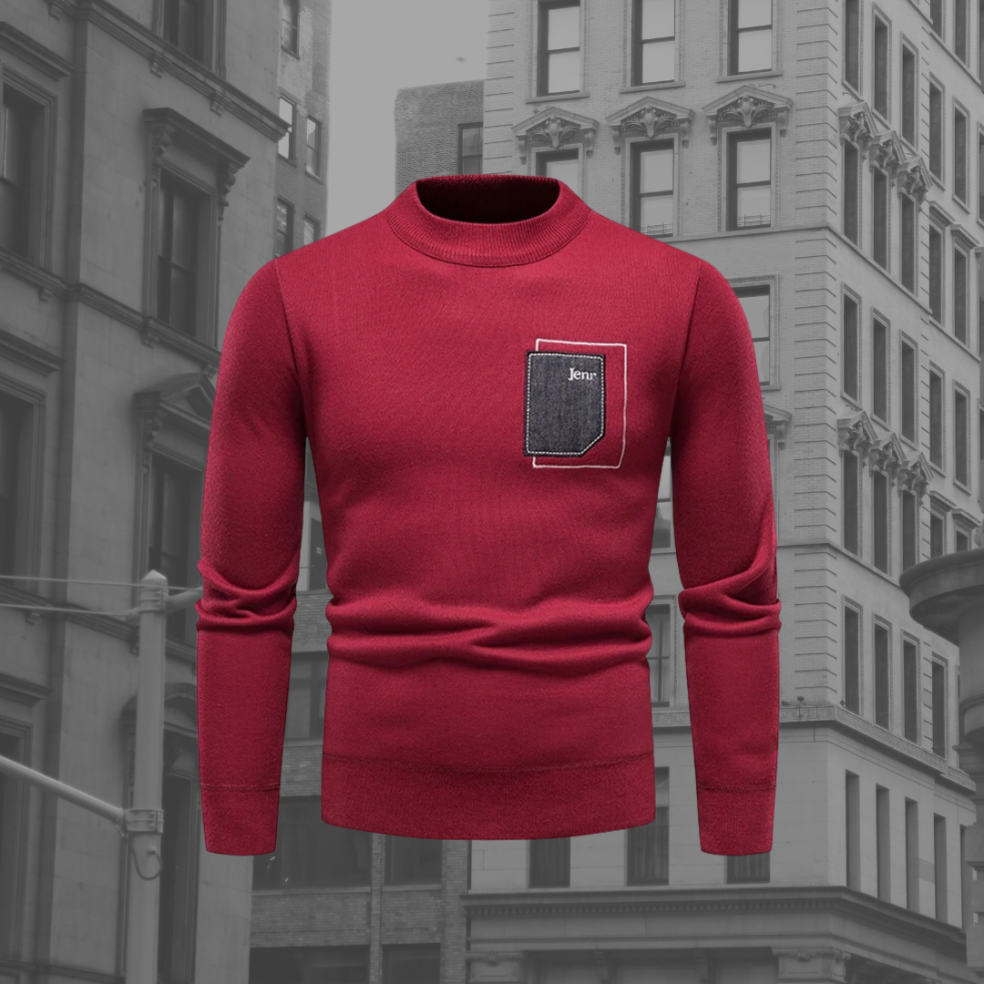 Pullover Herren | Brusttasche & Stehkragen