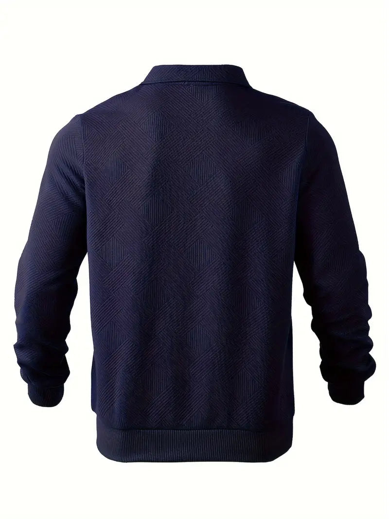 Pullover Herren | Geometrisches Muster mit Reißverschluss