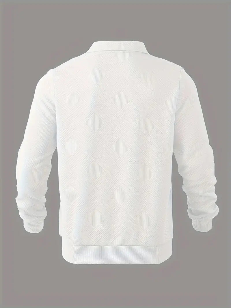 Pullover Herren | Geometrisches Muster mit Reißverschluss