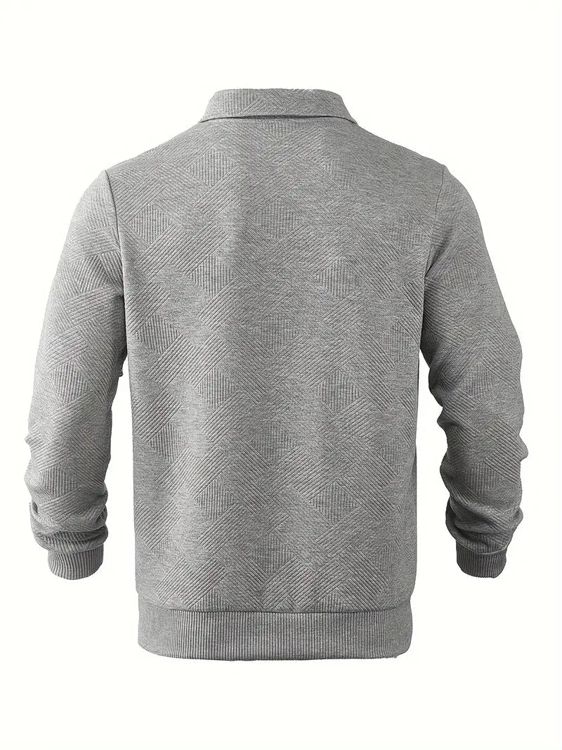 Pullover Herren | Geometrisches Muster mit Reißverschluss