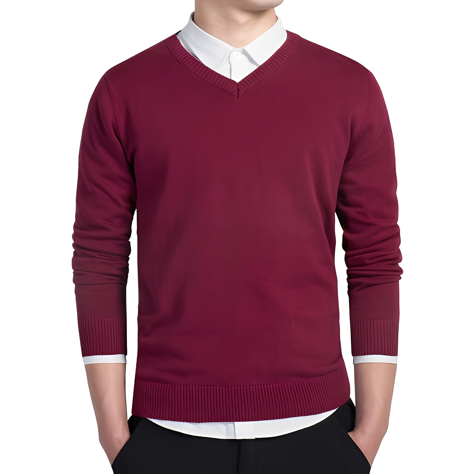 Pullover Herren | Schmaler Schnitt & V-Ausschnitt