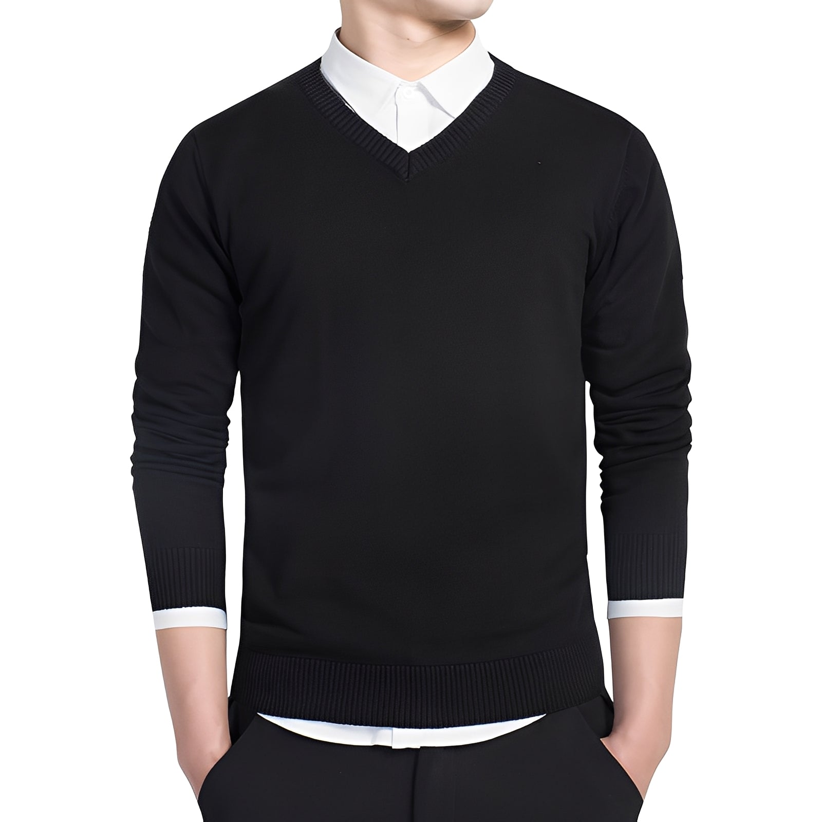 Pullover Herren | Schmaler Schnitt & V-Ausschnitt