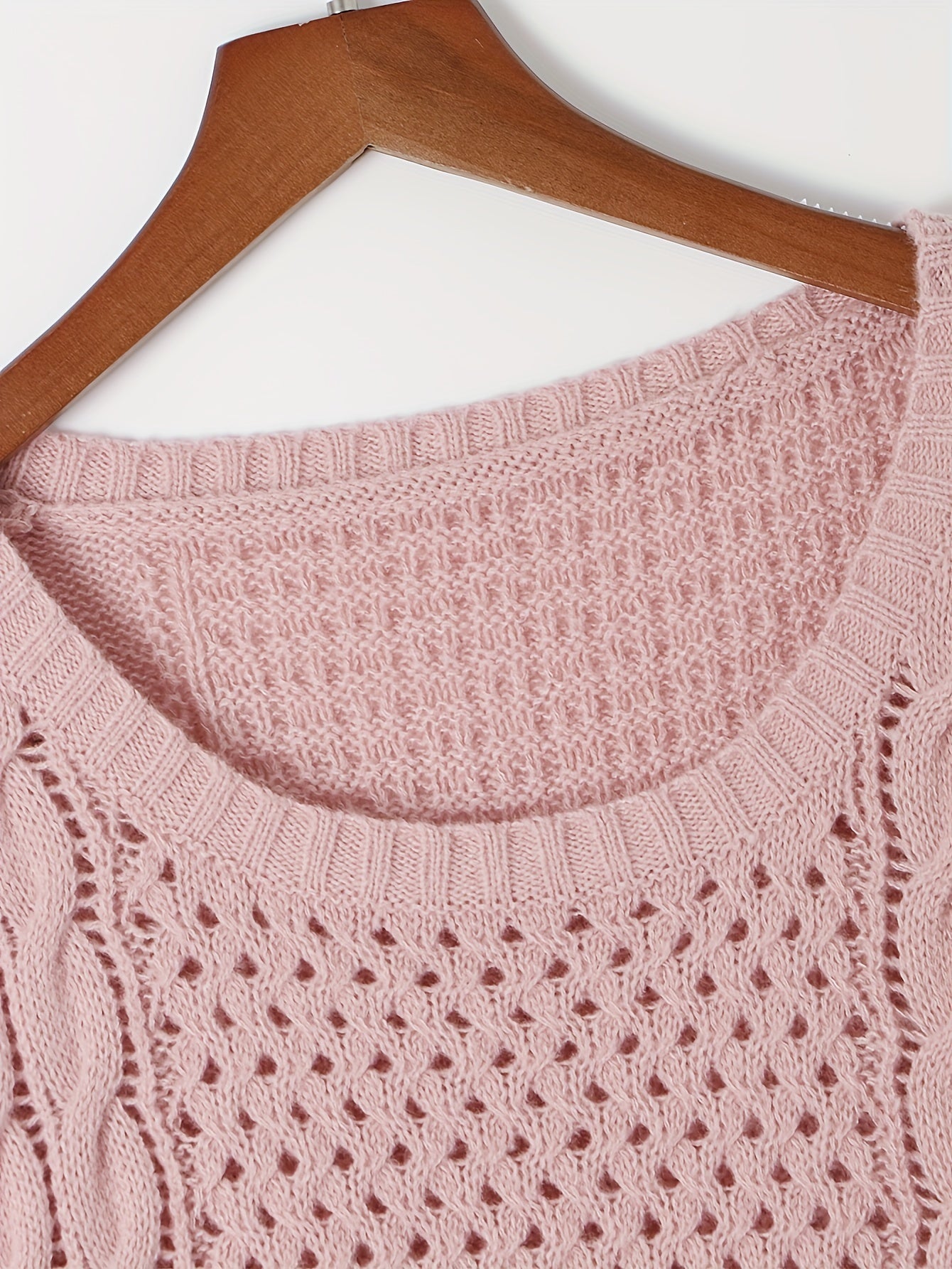 Pulloverkleid mit Zopfmuster, elegantes Strickkleid