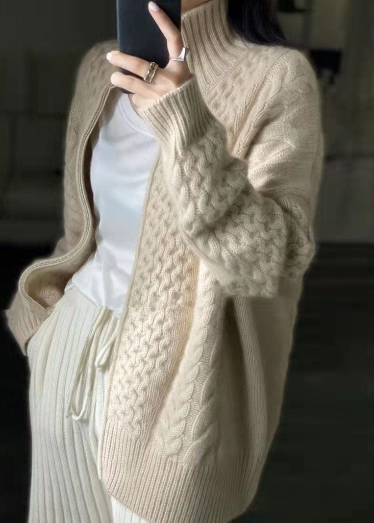 Quinlyn - Moderne Damen Rollkragen Strickjacke