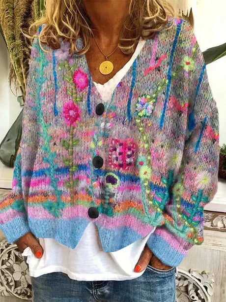 Retro Damen Strickjacke